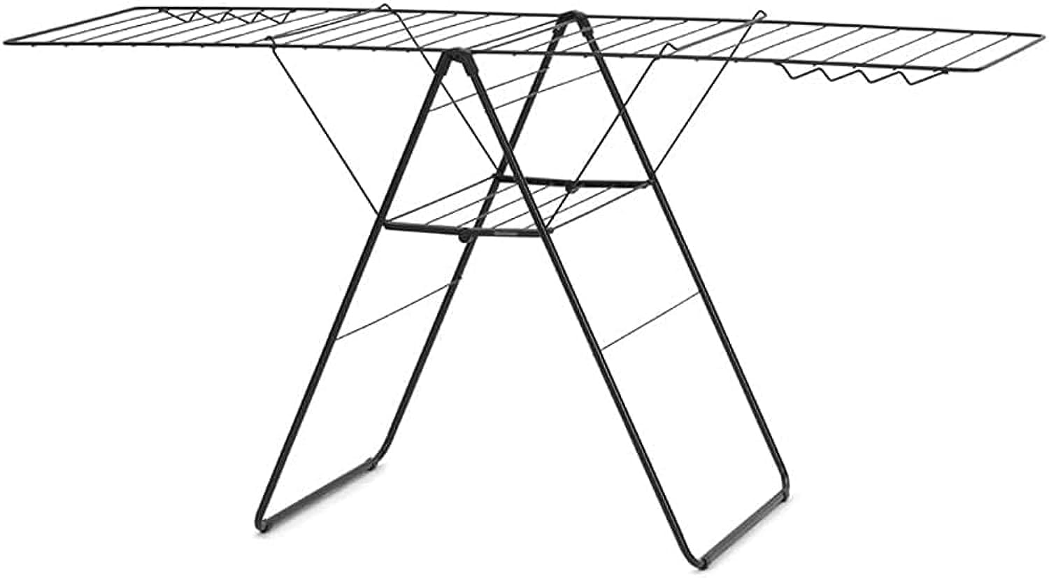 Brabantia HangOn Laundry Drying Rack (82ft / Matt Black) Compact, Foldaway, Adjustable Indoor Stainless Steel Clothes Horse Image