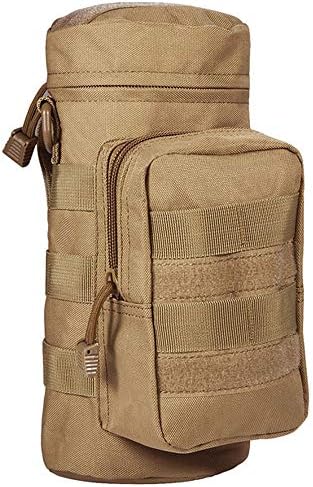 ALTBP Molle Water Bottle Pouch for Backpack, Water Bottle Carrier Sleeve Holder with Pocket for Cellphone, Tactical Water Bottle Bag with Shoulder Strap, for Biking Running Hiking Camping Travelling