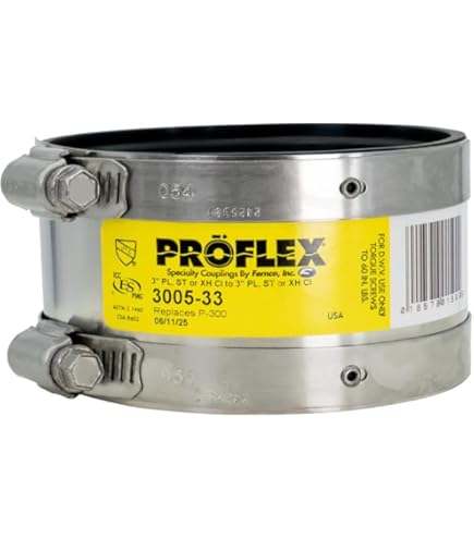 Amazon.com: Fernco PROFLEX P3001-215 Shielded Pipe Coupling for