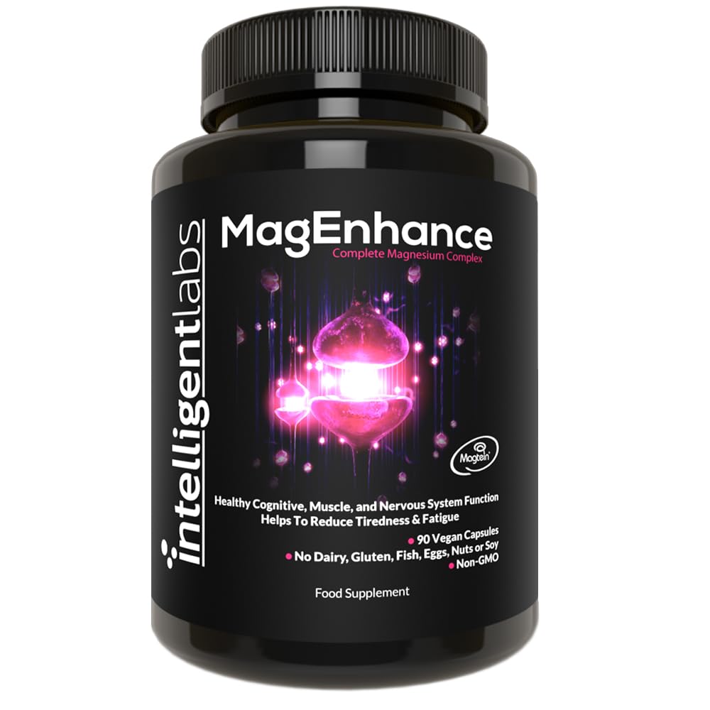 MagEnhance Magtein® Magnesium Complex Supplement Magnesium L-Threonate with Magnesium Glycinate and Taurate by Intelligent Labs, 90 Capsules