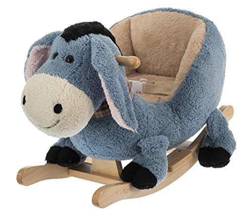 Bieco Plüsch Schaukeltier Esel | Kinder Schaukelstuhl mit Sicherheitsgurt | | Schaukel Kleinkind | Zimmer | Baby Schaukelwippe ab 9 Monate | Schaukelpferd Holz