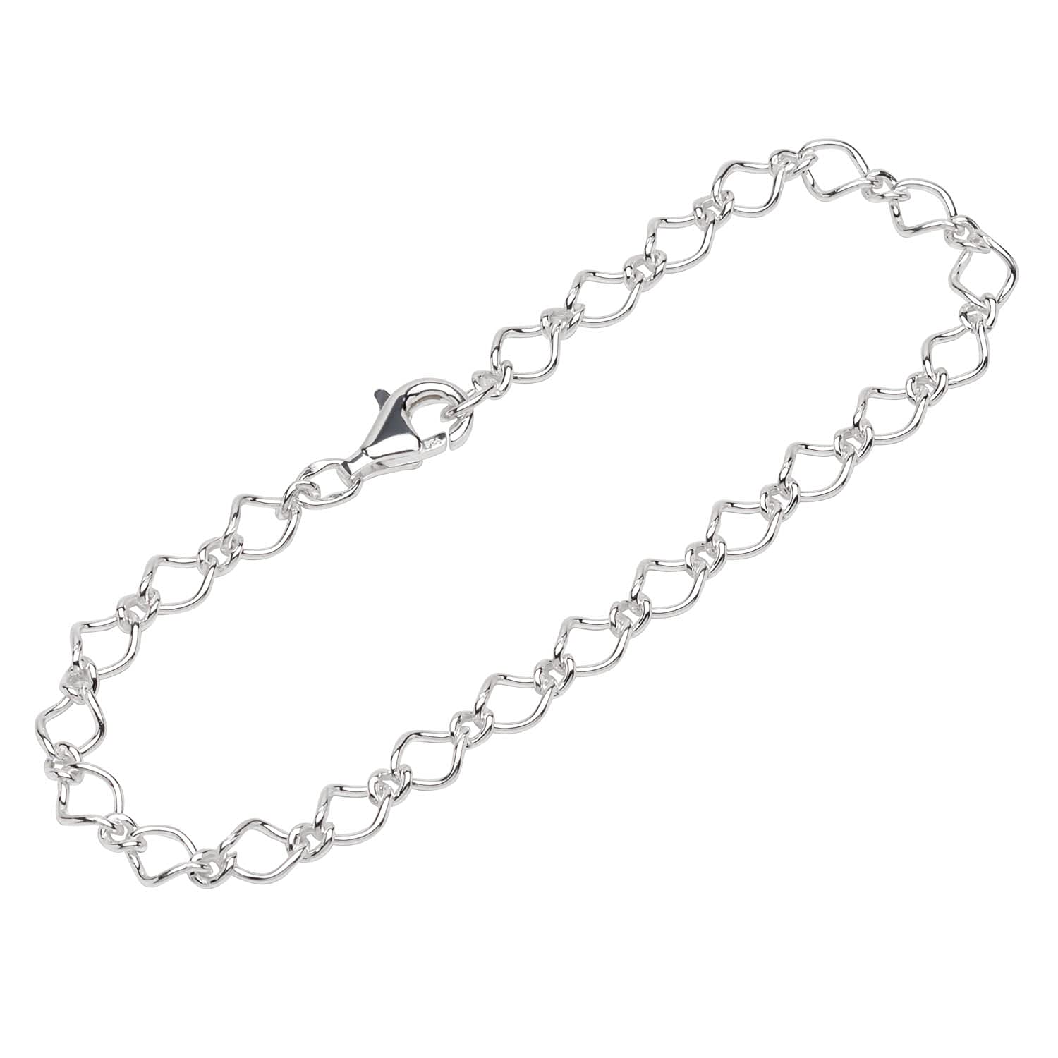 NKlaus bracelet 925 Sterling Silver 19cm Figaro curb chain round ladies bracelet chain fine 12644