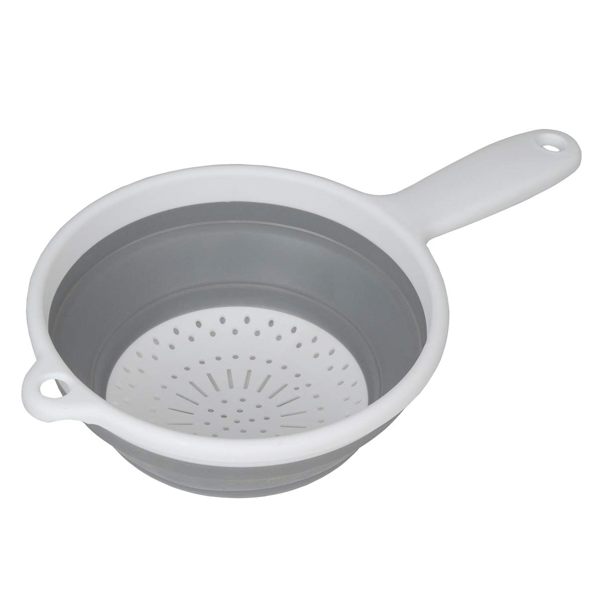 Creative Kitchen 3390 | Collapsible Silicone Plastic Colander for Pasta, Veg & More | Space-Saving Strainer with Non-Slip Base & Hanging Handle | Ideal for Boats, Caravans, Compact Storage