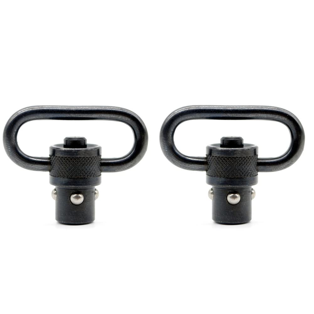 TRIROCK 2-pack steel 1.0 Inch Phosphating Greyish-black color finish knurled Push Button Quick Release Detachable Sling Swivel Mount