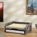 MyGift Set of 2 Torched Wood Stacking Desk Paper Tray, Office Desktop Stackable Document File Folder and Mail Holder Organizer Tray