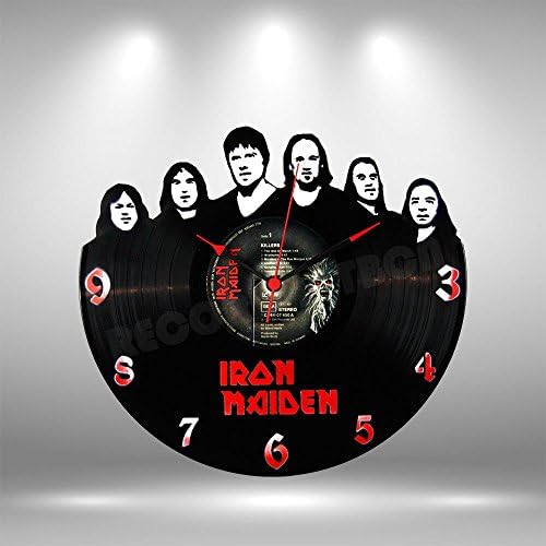Iron Maiden Vinyl record clock - Handmade original gifts &amp; home decoration.