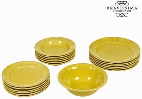 19-teiliges senfgelbes geschirrset - Kitchen's Deco Kollektion by