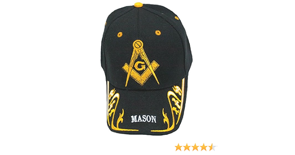 Mason Baseball Cap Black Gold Masonic 