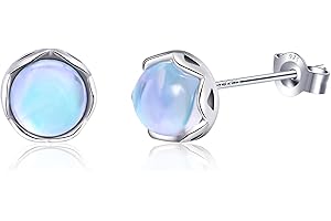 Tiny 925 Sterling Silver Moonstone Stud Earrings for Women Handmade Birthstone Earrings Moonstone Jewelry
