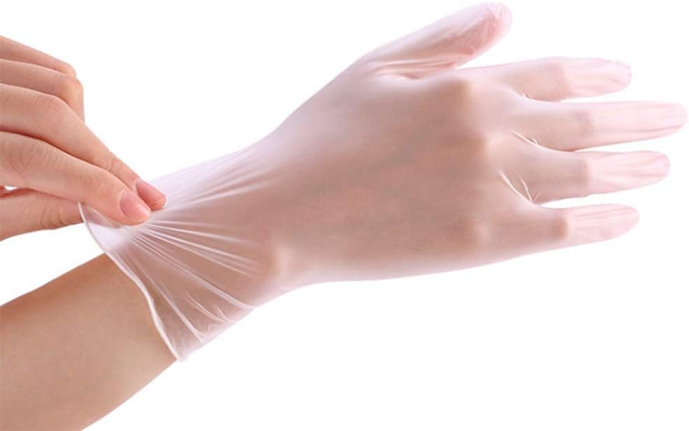 Clear Powder Free Vinyl Disposable Gloves (M-100 Gloves)