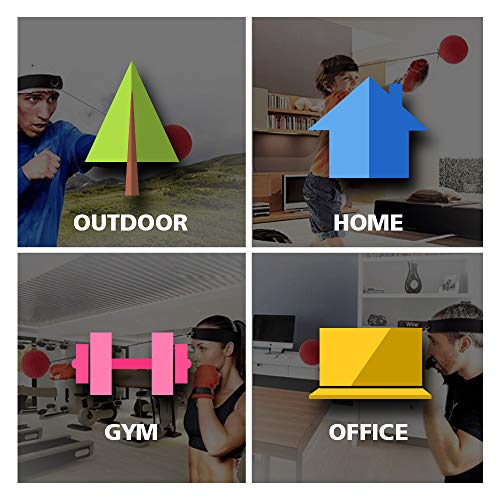 Gdaytao Boxing Ball Reflex Headband, 2 Training Speed Levels, Great Fight Trainer on String, Perfect Improving Speed Reactions, Agility, Punching Speed Hand Eye Coordination - Thumbnail 6