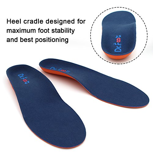 Dr. Foot's Orthotics Insoles for Flat Feet Arch Support Shoe Inserts