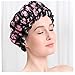 Shower Cap, SS susea Bath Set Double Layer Waterproof Elastic Band Reusable Beauty Salon Spa Travel Women Shower Cap Large