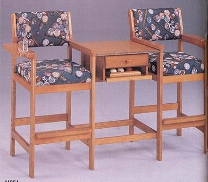 Oak Finish Wood Pool Table Spectator Chair Chairs 2 Seater W Table Drawer Oak Finish Wood Pool Table Spectator Chair Chairs 2 Seater W Table Drawer