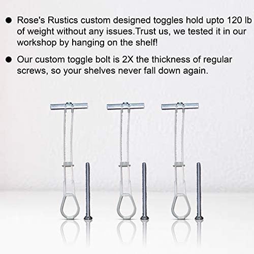 Rose’s Rustics Wooden Floating Shelf Wall Mounted – Every Rustic Floating Shelf Handmade in USA – Rest room, Bed room, Kitchen Farmhouse Decor Show – {Hardware} Included (Walnut, 24″ x 7″)