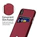 Cobble Pro Leather Wallet Flap Pouch Case Cover Compatible with iPhone X/XS, Burgundy
