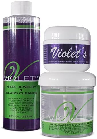 VioletsViolets Gem and Jewelry Cleaning KIT. Professional Tarnish Remover Plus Silver Jewelry Cleaning and Polishing Cloth.