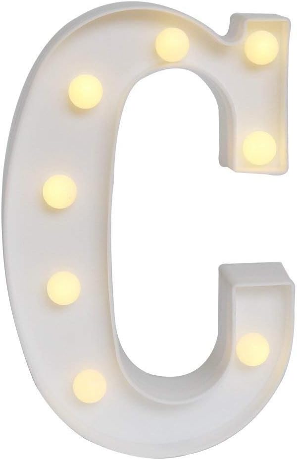 Do4U Led Letter Lights Led Light Sign LED Decorative Light up Alphabet Letters for Birthday Wedding Party Bar Bedroom Wall Hanging Decor (C)