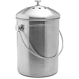 EPICA Stainless Steel Compost Bin 1.3 Gallon-Includes Charcoal Filter