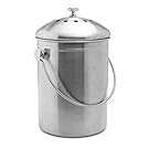 Top Rated Epica Stainless Steel Compost Bin 1.3 Gallon-Includes Charcoal Filter