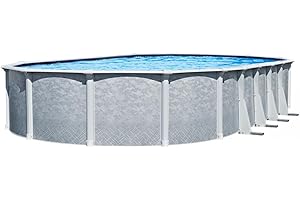 Lake Effect Pools 'Lifestyle' 15 ft x 30 ft Oval Above Ground Swimming Pool | 54 Inch Resin Protected Steel Sided Walls | Bundle Includes: 25 Gauge Overlap Liner & Widemouth Skimmer