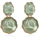 Green Crystal Earrings for Women Circle Dangle Light Green Crystal Earrings Light Clear Prom Jewelry Dainty Elegant Jewelry Gifts for Women Trendy