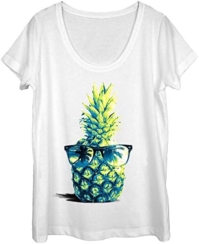 Juniors Scoop Neck Heather Shirt - Pineapple Shades