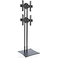 Displays2go DSTAND2BK Heavy Duty TV Stand for Dual HDTV Mounts, 32-70 Inch, Stationary