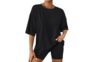 AUTOMET Womens 2 Piece Sets Summer Outfits 2026 Two Piece Lounge Set Matching Clothing Oversized Tshirts Biker Short Fashion