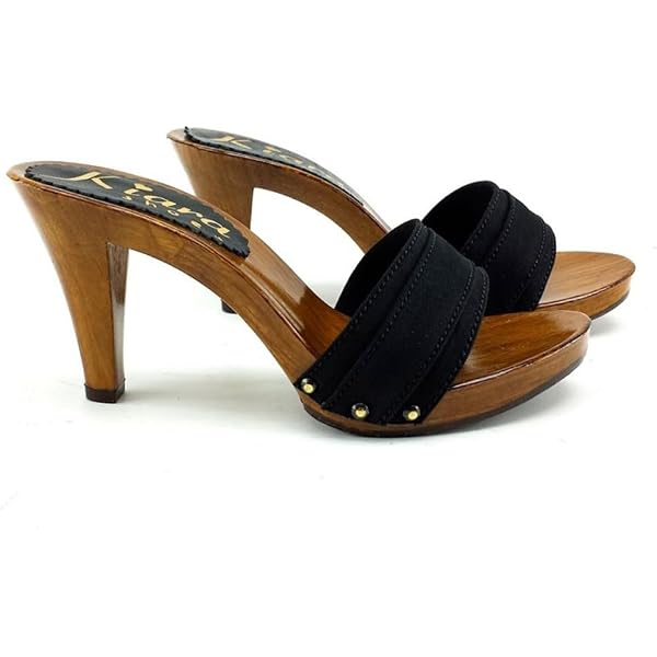 Mules Pour Femme à Talon Aiguille Très Haut (12 Cm) - Cuir, Sangle Au Talon - Fabriqué En Italie - Taille 35-42
