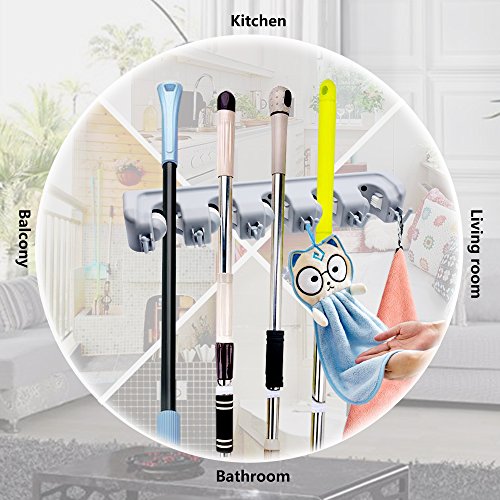 image for Rabbitroom Mop and Broom Holder Wall Mounted Tool Rack Storage Organiz