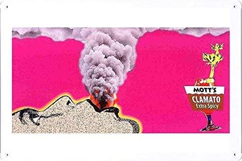 Shimeier Mott's Clamato Juice Volcano Retro Vintage Tin Sign Coffee House Business Dining Room Pub Beer 20 cm x 30 cm