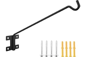 JiaheRuitai Deck Hook Rail Wall Mounted, Extension Reach Wall Bracket,Hook for Hanging Plants, Wind Chimes,Bird Feeders,Outdo