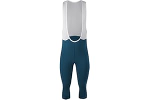 Men's Winter Cycling Bib Tights, Fleece Lined, 3/4 Length, High-Density Padding, Warmth for Cold Weather Riding(Blue,XX-Large