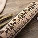 AITOCO Christmas Embossed Engraved Rolling Pin Wood Embossed Rolling Pin Kitchen Tool Wooden Embossing Rolling Pin Christmas Gingerbread Biscuit Fondant Cake Patterned Roller
