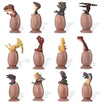 Oumoda 12 PCS Educational Realistic Dinosaur Figure Toys Set, Hatching Dinosaur Eggs Set for Collectors Kids, Desktop Decoration, Easter, Christmas Day, Gifts for Boys, Girls Age 3, 4, 5 +