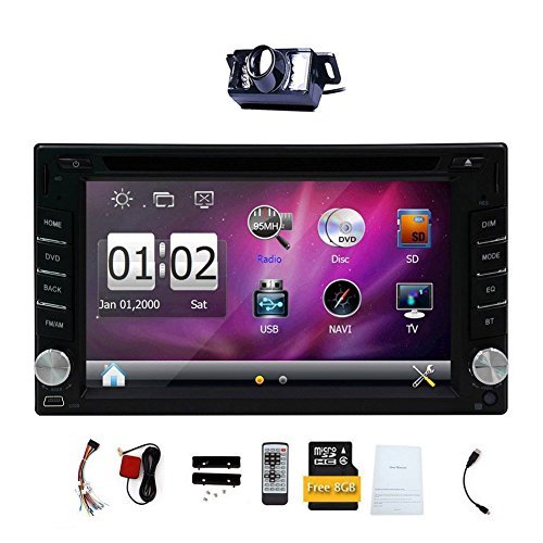 Upgarde Version with Camera ! 6.2" Double 2 DIN Car DVD CD Video Player Bluetooth GPS Navigation Digital Touch Screen Car Stereo Radio Car PC 800MHZ CPU !!!
