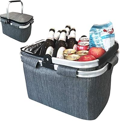 picnic basket with insulated cooler