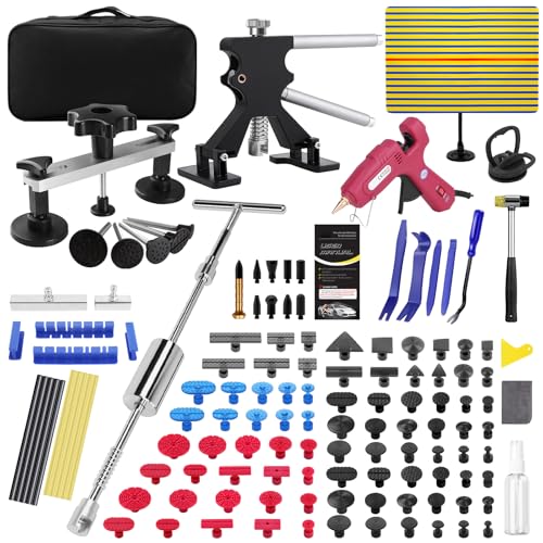 PDR TOOLS Car Paintless Dent Repair Kit - Body Dent Repair Tools with Hammer Puller, Suction Cups & Accessories, Body Repair Kit for Metal Surfaces