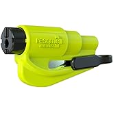 resqme The Original Emergency Keychain Car Escape Tool, 2-in-1 Seatbelt Cutter and Window Breaker, Made in USA, Safety Yellow