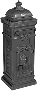 antiker englischer Standbriefkasten Modell: Luna, Farbe: grau, Material: Aluminium, Höhe: 102cm, Standbriefkasten Briefkasten Postkasten Antik Retro Jugendstil freistehend Nostalgie Standpostkasten