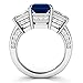 Metal Factory 925 Sterling Silver Princess Cut Blue & White Cubic Zirconia CZ Engagement Ring