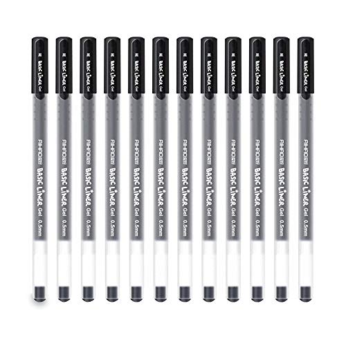 Liquid Ink Rolling Ball Stick Pens Gel Ink Black Pens Ink Fine Point ...