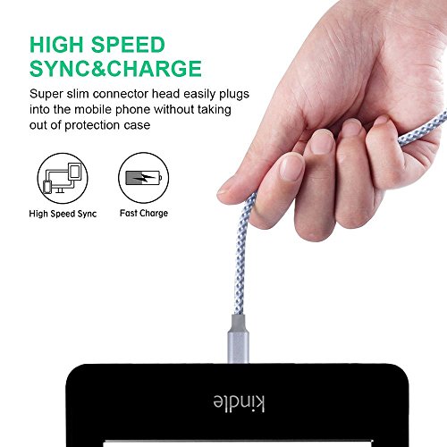 Vanzon Micro USB Cable,5Pack 3FT 2x6FT 2x10FT Long Premium Nylon Braided Android Charger USB to Micro USB Charging Cable Samsung Charger Cord for Samsung Galaxy S7 Edge/S7/S6/S4/S3,Note 5/4/3-Gray