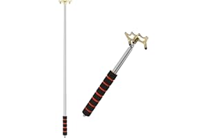 YOQANR Retractable Pool Bridge Pool Table Accessories,Stretching from 14" to 59",Billiards Accessories of Pool Bridge,Billiards Pool Accessories with Removable Brass Bridge Head,Stainless Steel Handle 1