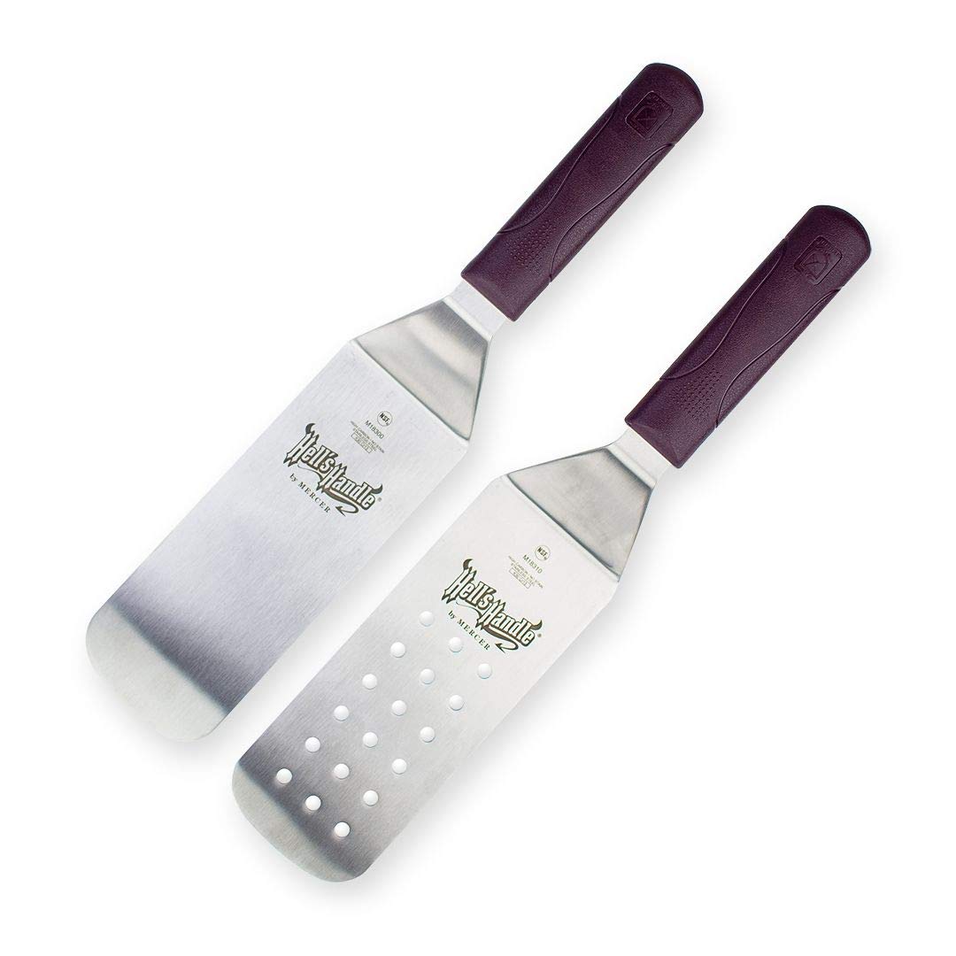 Mercer Culinary Hell's Handle Grill Spatula Set | Heavy-Duty BBQ Spatulas for Grilling & Flipping