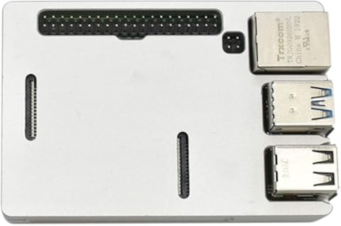 Nrpfell para Raspberry Pi 4 Modelo B Caja de AleacióN de Aluminio Metal CNC RefrigeracióN Ultradelgada DisipacióN de Calor de la Carcasa para Raspberry Pi 4B Solamente (Plata)