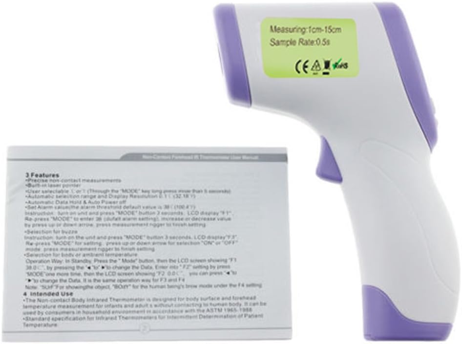 XQxiqi689sy Household Non-Contact IR Infrared Thermometer LCD Digital Forehead Body Temperature Meter