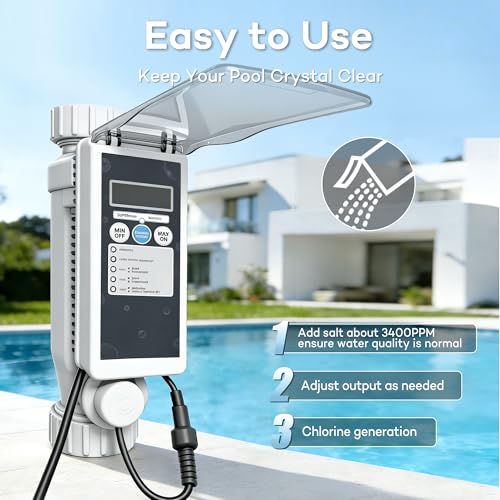 Salt Cell for Pool - Fits for Pentair Salt Cell, Upgraded Flow Switch with Temp/Salinity Sensor, Replacement Salt Cell Chlorine Generator, up to 40,000 Gal Pool