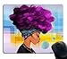 Smooffly Mouse Pad Custom Design,African Women with Purple Hair Hairstyle Mouse pad 9.5 X 7.9 Inch (240mmX200mmX3mm)